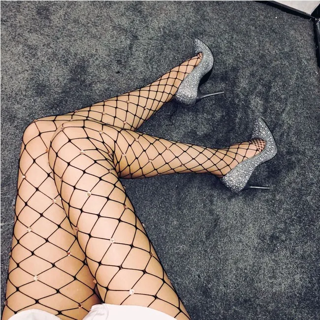 Sexy Diamond Hollow Grid Leggings Fishing Net Lingerie Stockings 