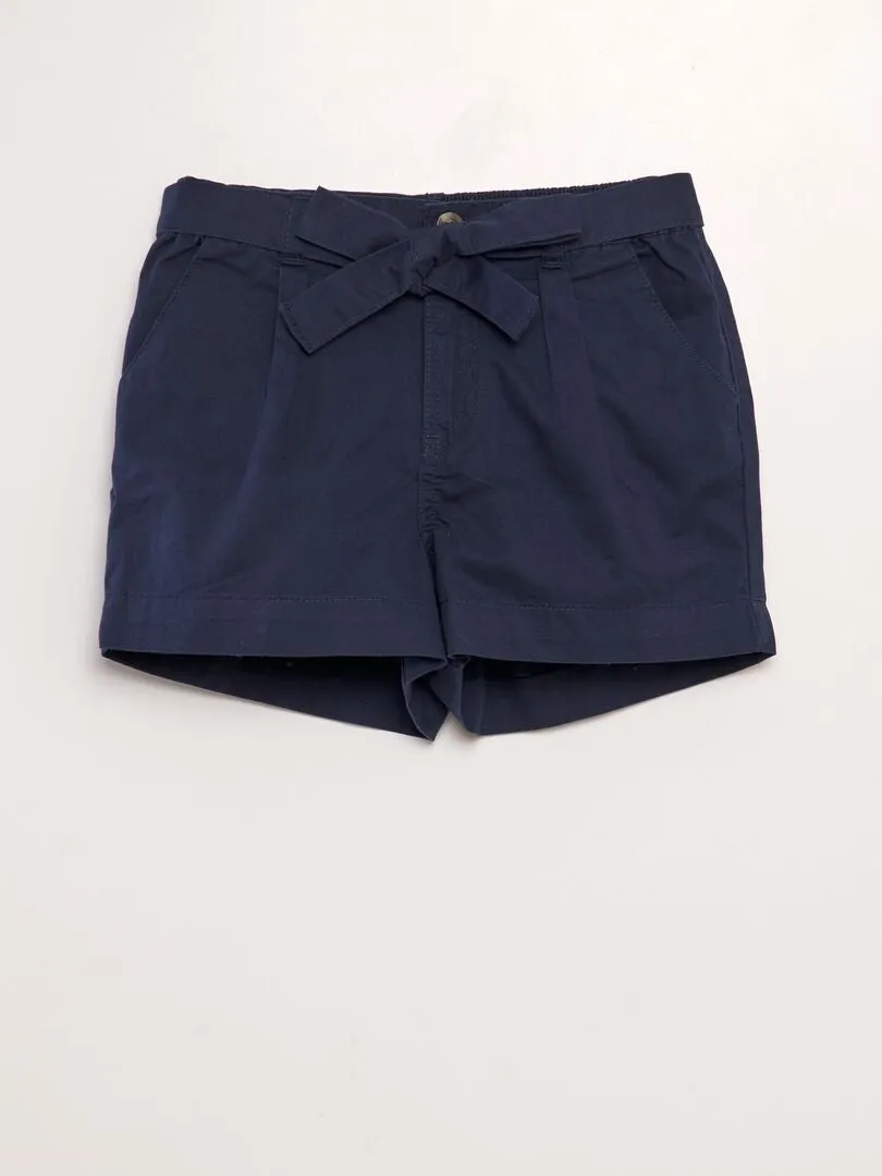 SHORT DE POPELINA  AZUL