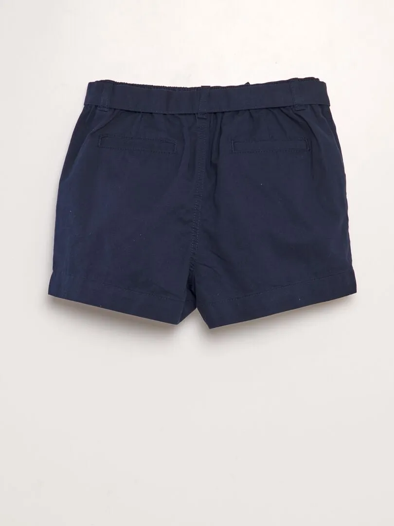 SHORT DE POPELINA  AZUL