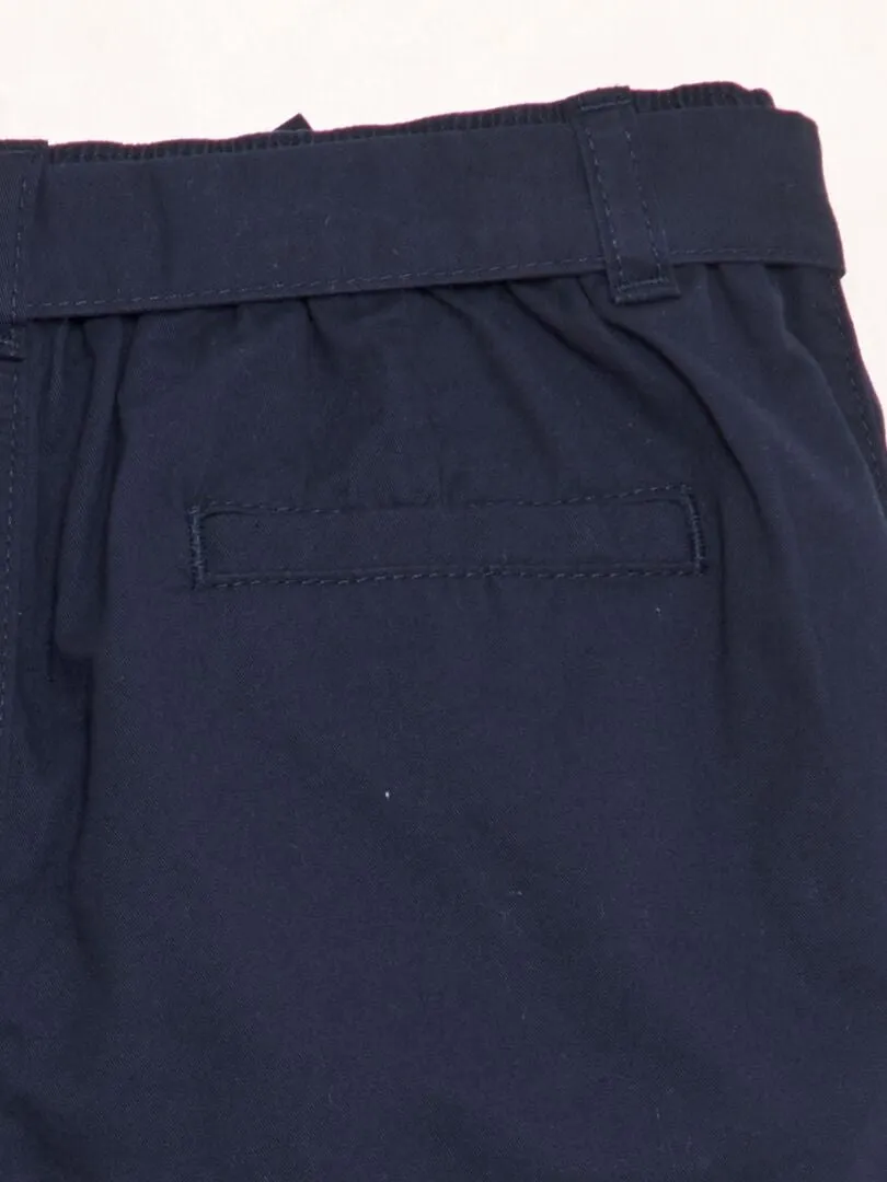 SHORT DE POPELINA  AZUL