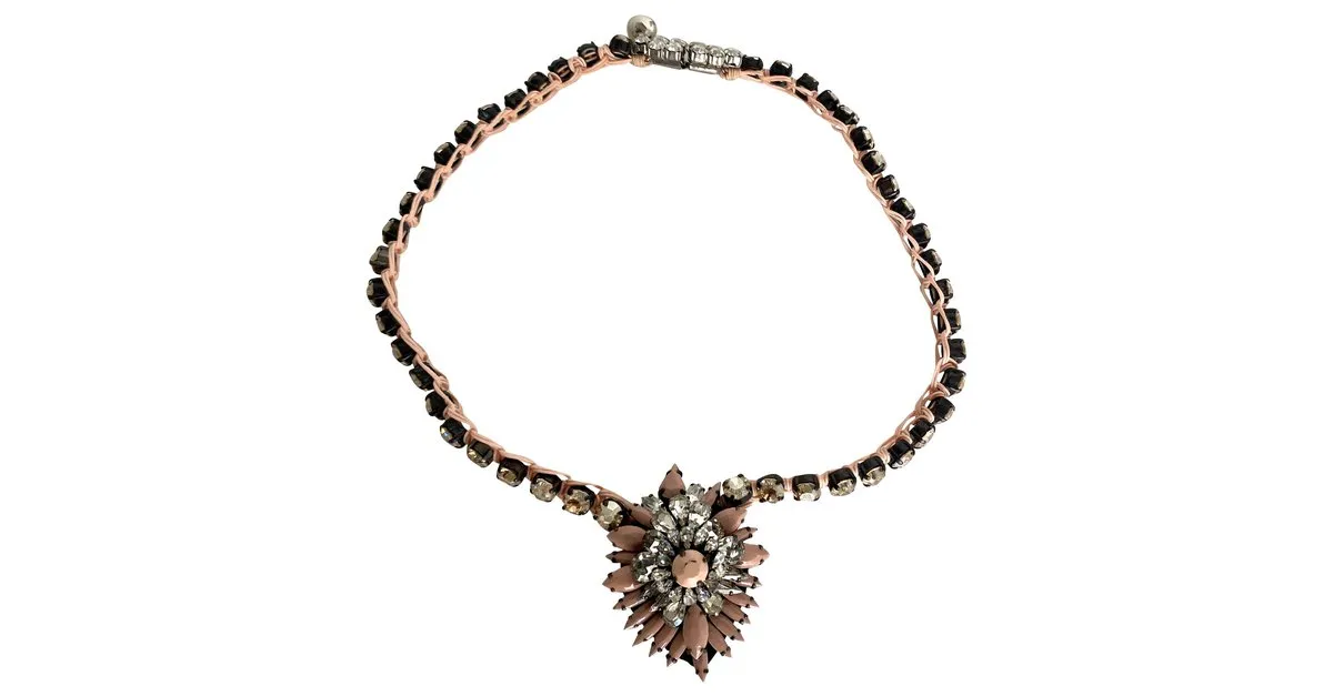Shourouk Collares Negro Rosa 