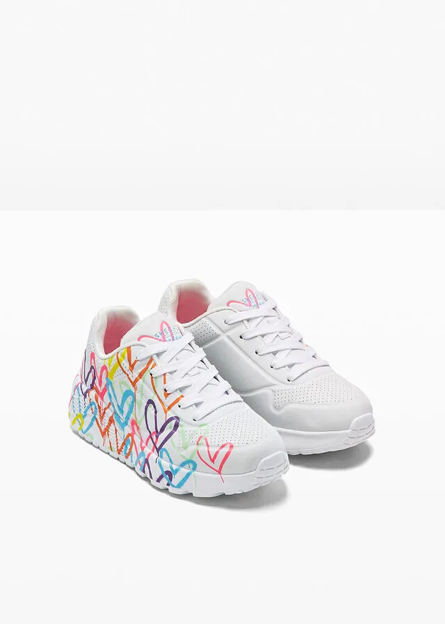 SNEAKERS BAJOS BLANCOESTAMPADO DE COLORES