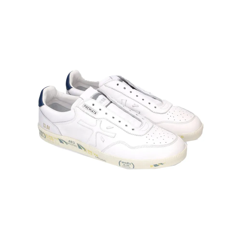 Sneakers de Piel Premiata CLAY 6352 Color Blanco