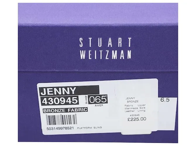 Stuart Weitzman Jean Peeptoe Cork Wedge en cuero plateado con purpurina Plata Metálico 