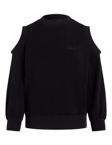 Sudadera negra con hombros descubiertos