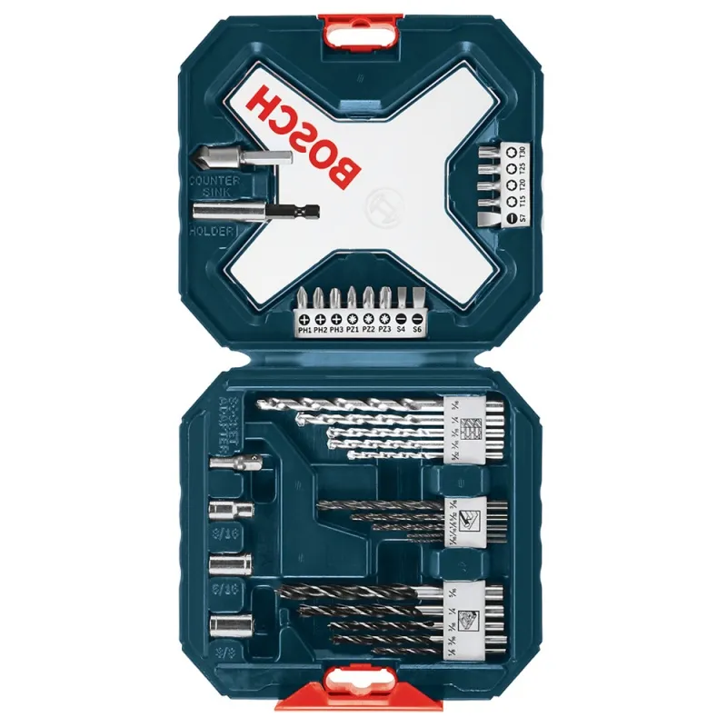 TALADRO PERCUTOR 1/2" 550W + SET DE ACCS XLINE 34 PZAS BOSCH 0615.A00.0N6000