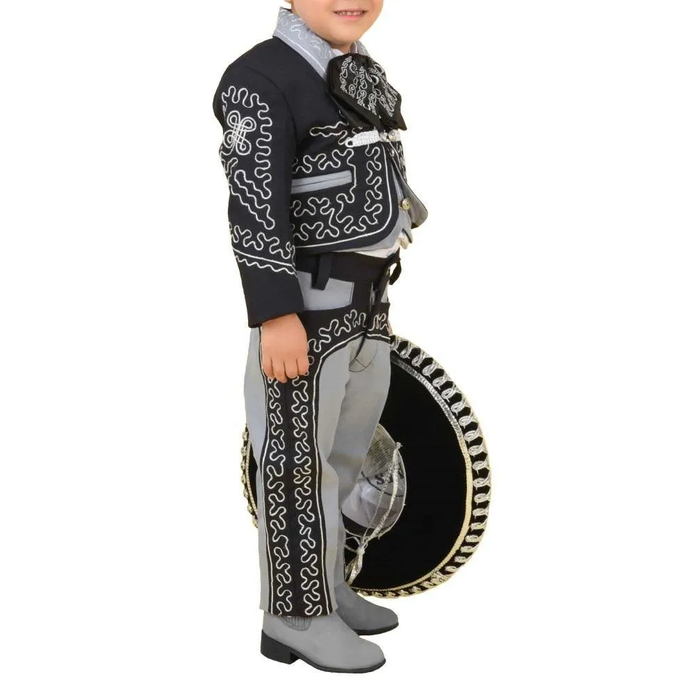 TRAJE CHARRO PARA NIO (TODO INCLUIDO) GRIS CON NEGRO IMP72328