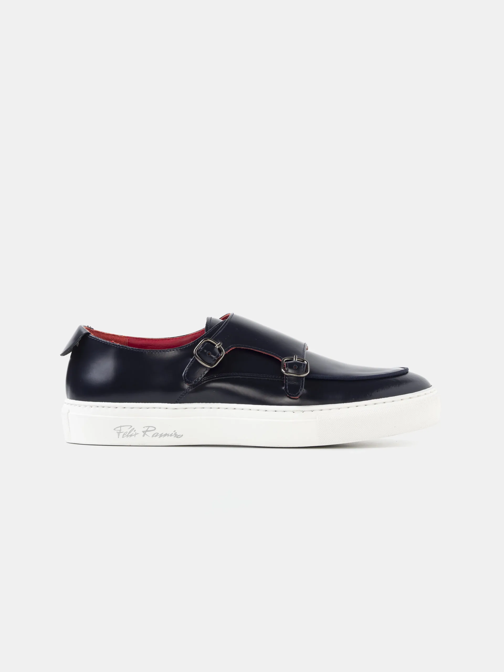 ZAPATO DOBLE HEBILLA PIEL FLORENTIC AZUL MARINO