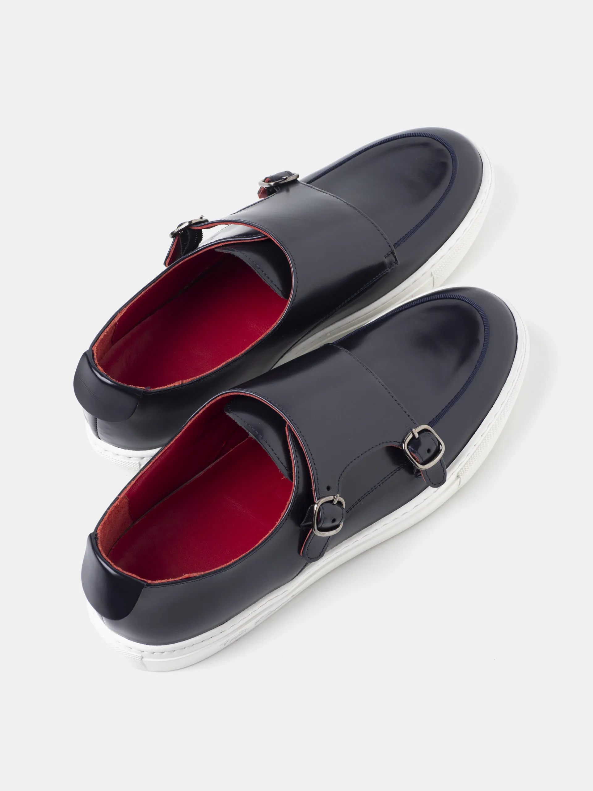 ZAPATO DOBLE HEBILLA PIEL FLORENTIC AZUL MARINO