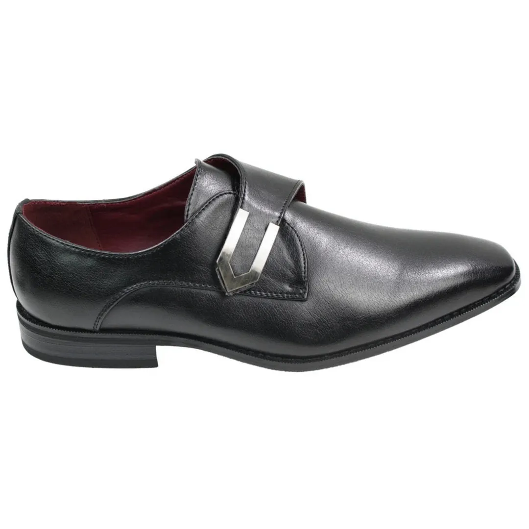 Zapatos de cuero negro marrón tostado para hombre Diseño italiano Hebilla de metal Slip On Smart