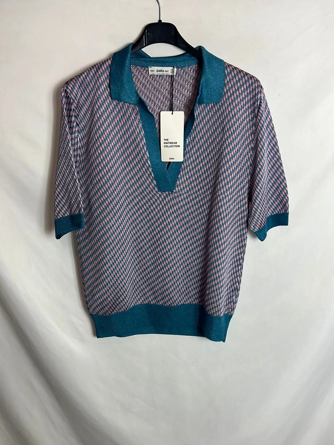 ZARA. Top hilo estampado geométrico . T M